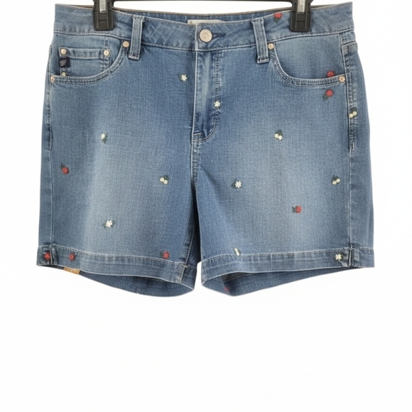 Seven7 Pants - Seven7 Blue Jean Shorts with Floral Embroidery